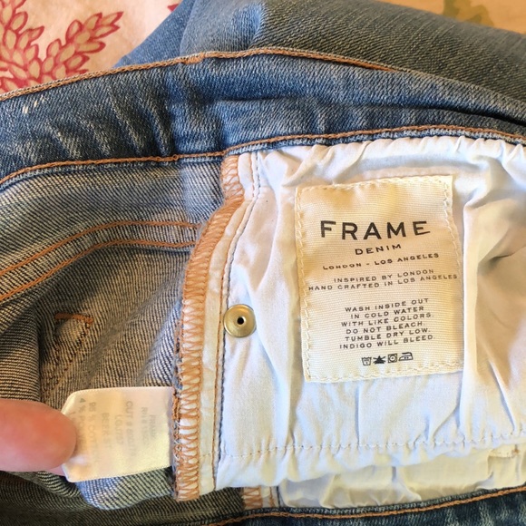 FRAME Size 28 (30) “Le Garçon Jean” Stretch Skinny Jean Distressed Med Blue Soft - Picture 15 of 16